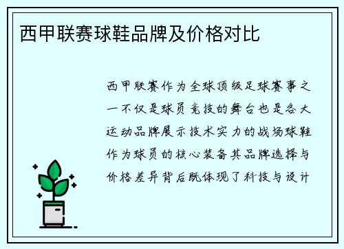 西甲联赛球鞋品牌及价格对比